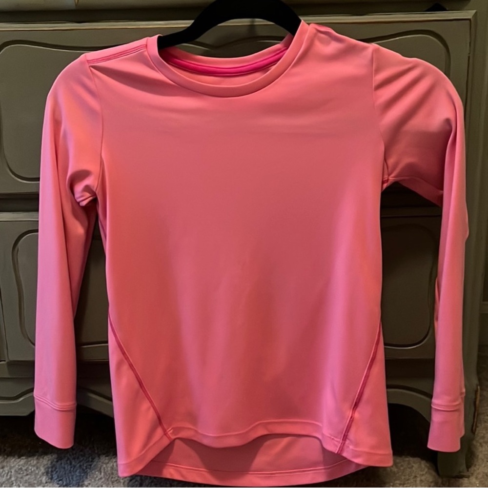 Champion Girls Long Sleeve Top Size 7/8 Pink Soft Athletic Shirt